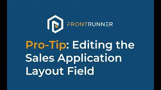 FrontRunner Pro Tip: Editing the App Layout Field