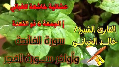عشائية خاشعة للغباني | سورة الفاتحة وأواخر ســـورة الفجر | للقارئ الشيخ خالد الغباني حفظه الله ورعاه