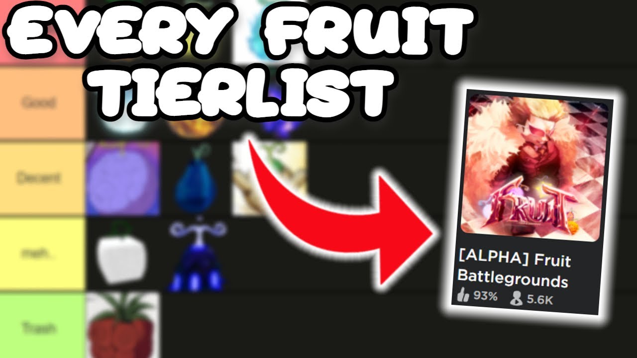 Every Fruit Tierlist In [ALPHA] Fruit Battlegrounds ! (Codes) YouTube