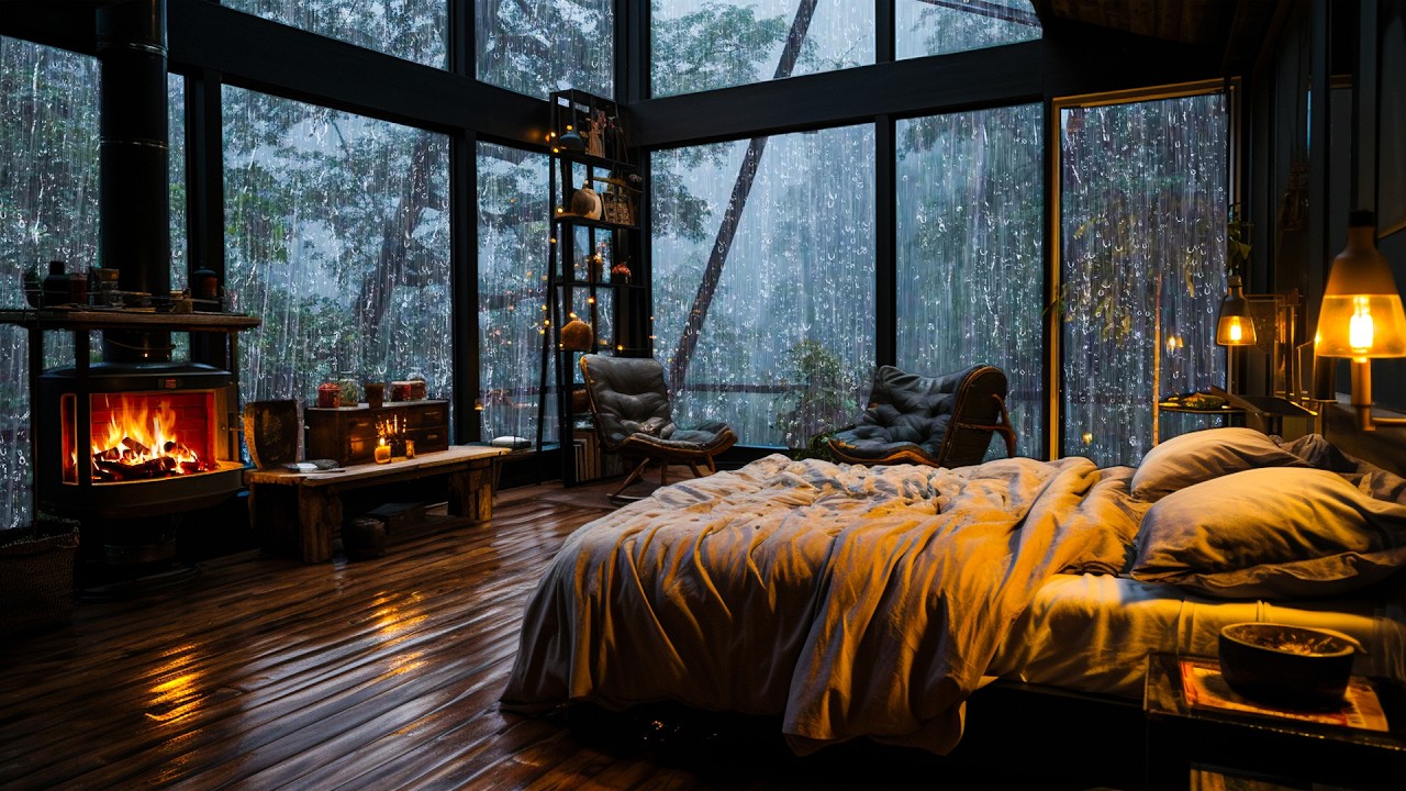 Rainstorm and Thunder on Window – Strong Rain Sounds for Calm Mind and Sleep Well