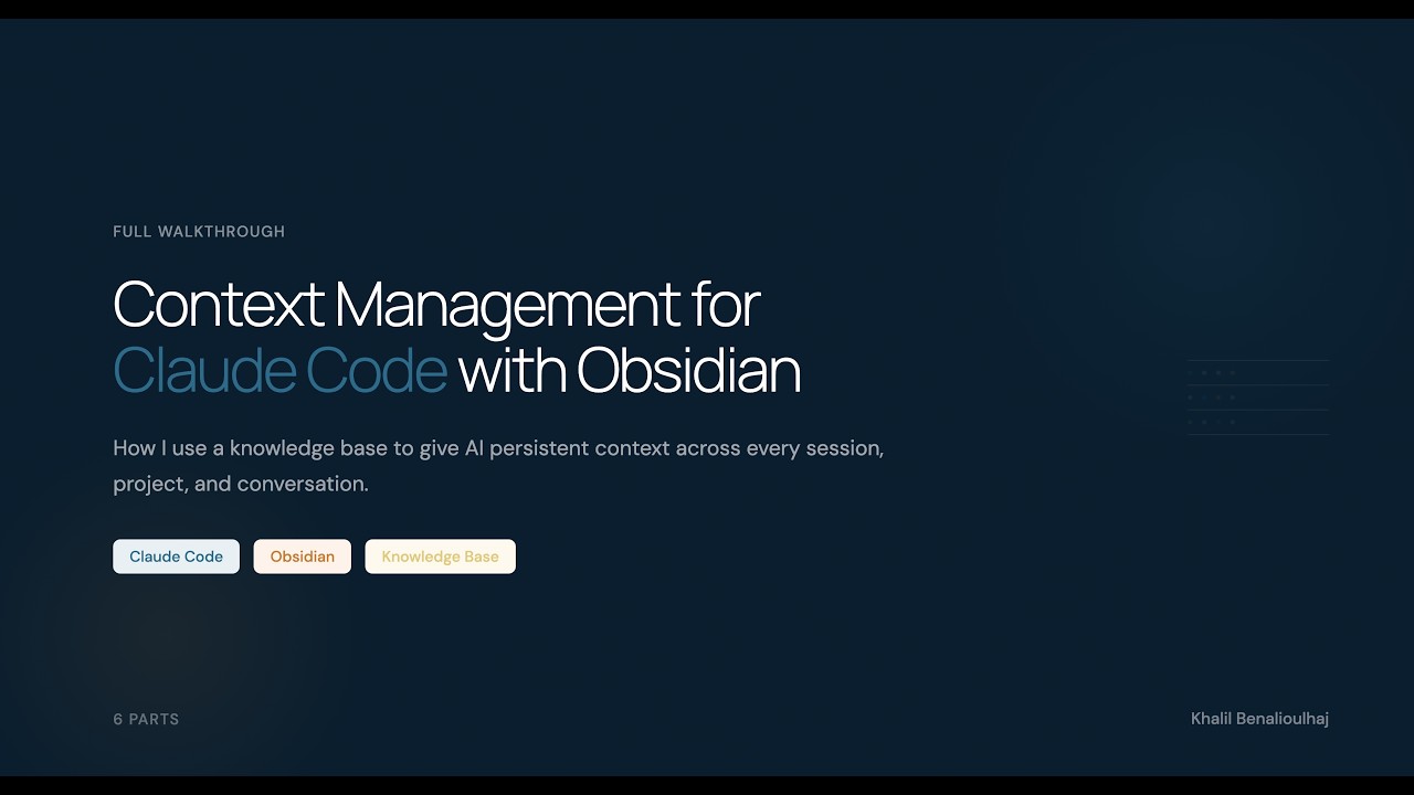 Knowledge Management with Obsidian + Claude Code - YouTube