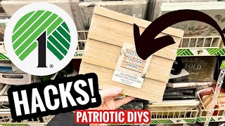 🤯 YOU WON&#39;T BELIEVE WHAT I MADE WITH DOLLAR TREE WOOD ITEMS | DOLLAR TREE PATRIOTIC DIY DECOR!