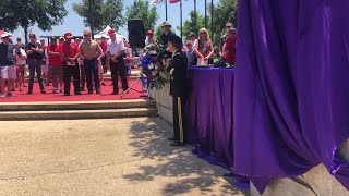 Brigadier General/Former POW speaks at memorial dedication