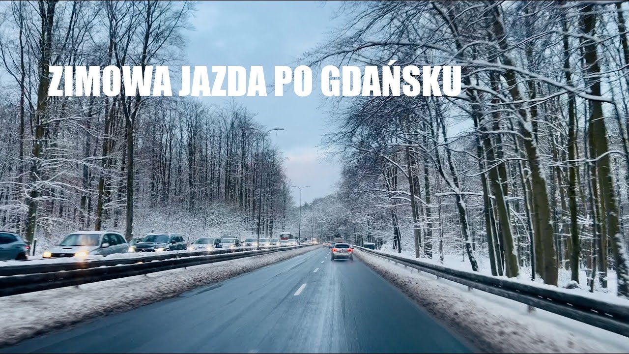 Gdańsk Winter city driving 4k 🇵🇱❄️