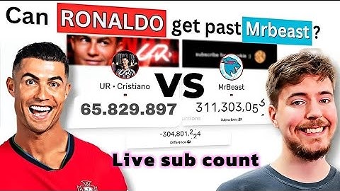 Ronaldo vs mr beast live sub count 😈 #ronaldo #mrbeast # challenge