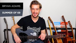 Video thumbnail of "Summer Of 69 Rock Guitar Lesson - Bryan Adams - Electric Guitar"
