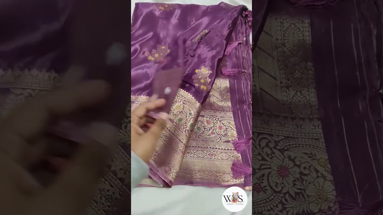 beautiful lavender colour saree .shope with wove stories 💌 