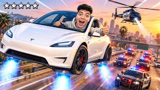 اشتريت سيارة تسلا الطائرة 🚀 والشرطة طاردتني بـ 5 نجوم !! 😱 GTA 5
