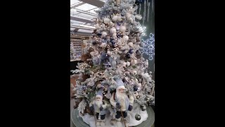 Sapin De Noël Tournant Bleu Et Blanc