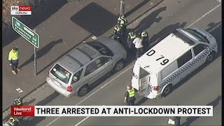 Three arrested in Melbourne anti-lockdown protest