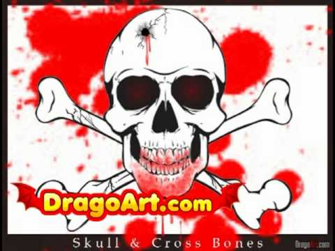 How to draw a skull and crossbones, step by step - YouTube