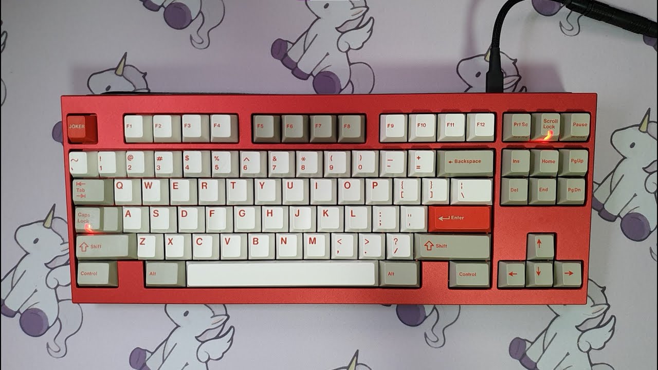 F1-8X 722 Red WKL | 1mm V4 Red Alu Plate | Cherry MX HG Clears