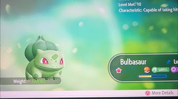 Shiny unsavable starter bulbasaur in the Pokemon lets go pikachu/eevee demo!