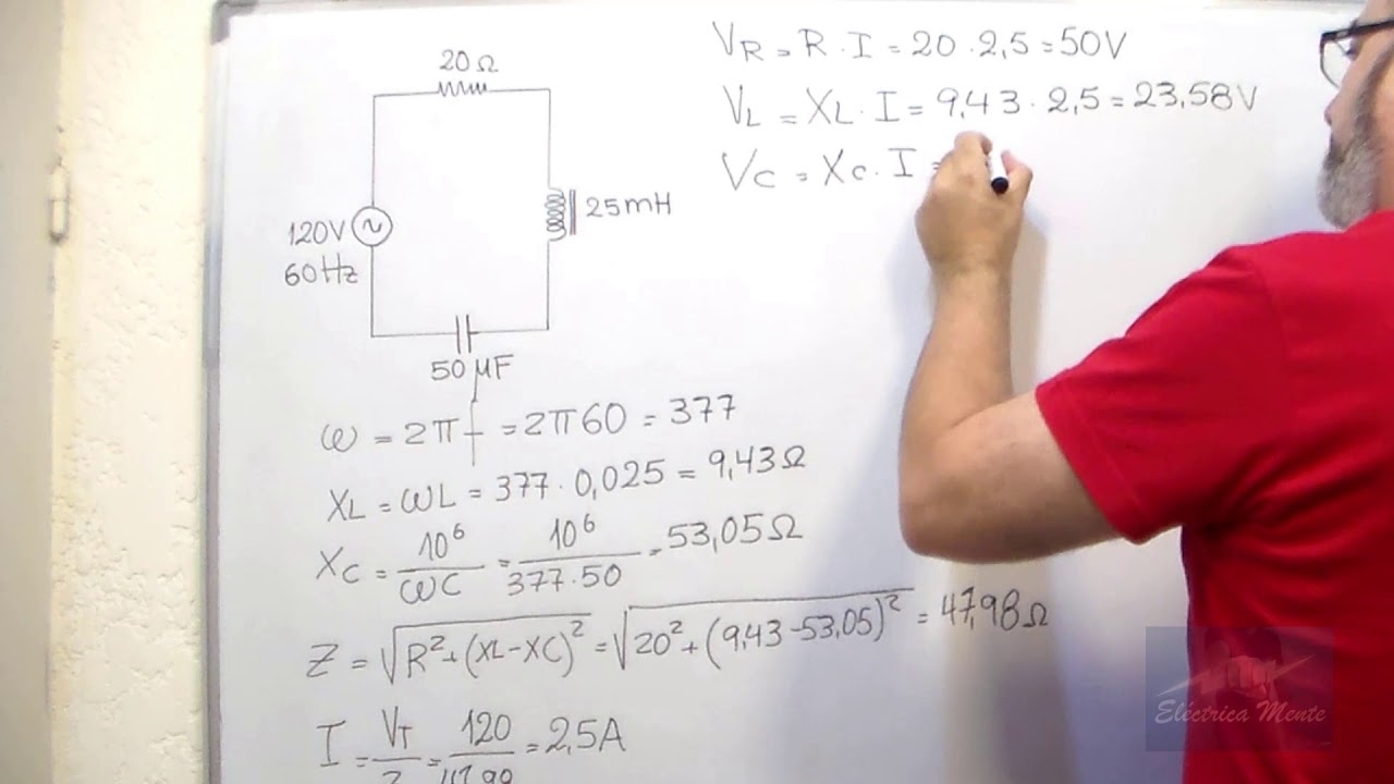 CORRIENTE ALTERNA Ejercicio 1 Circuito RLC serie - YouTube