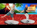 FLOOR is LAVA GAME! MOM surprises Caleb &amp; Dad - Play New Family Game with Sharks, Lava, and PRIZES!