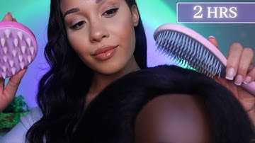 ASMR Relaxing Hair Play | 2+ Hours Scalp massage, Hair brushing +Hairline Scratching For Sleep #hair
