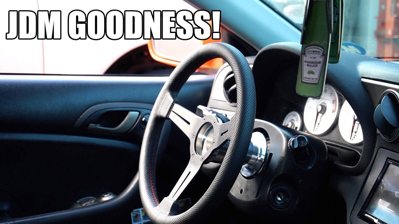 NEW STEERING WHEEL SETUP FOR THE RSX! YouTube