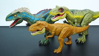 3 DINOSAURS: 2 T-REX vs INDORAPTOR | TOYS ASMR | DINO KING TOYS 260508