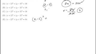 ACT Practice Question: Circles in Coordinate Geometry