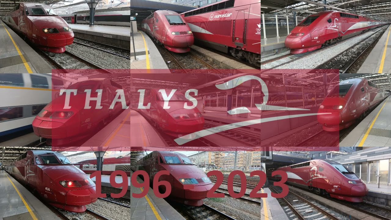 Gare Bruxelles-Midi Compilation Eurostar Rouge (ex Thalys) avec marque Thalys TGV PBA et TGV PBKA.