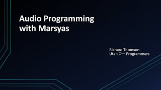 Audio Programming with Marsyas