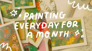 painting every day for a month ✸ art studio vlog