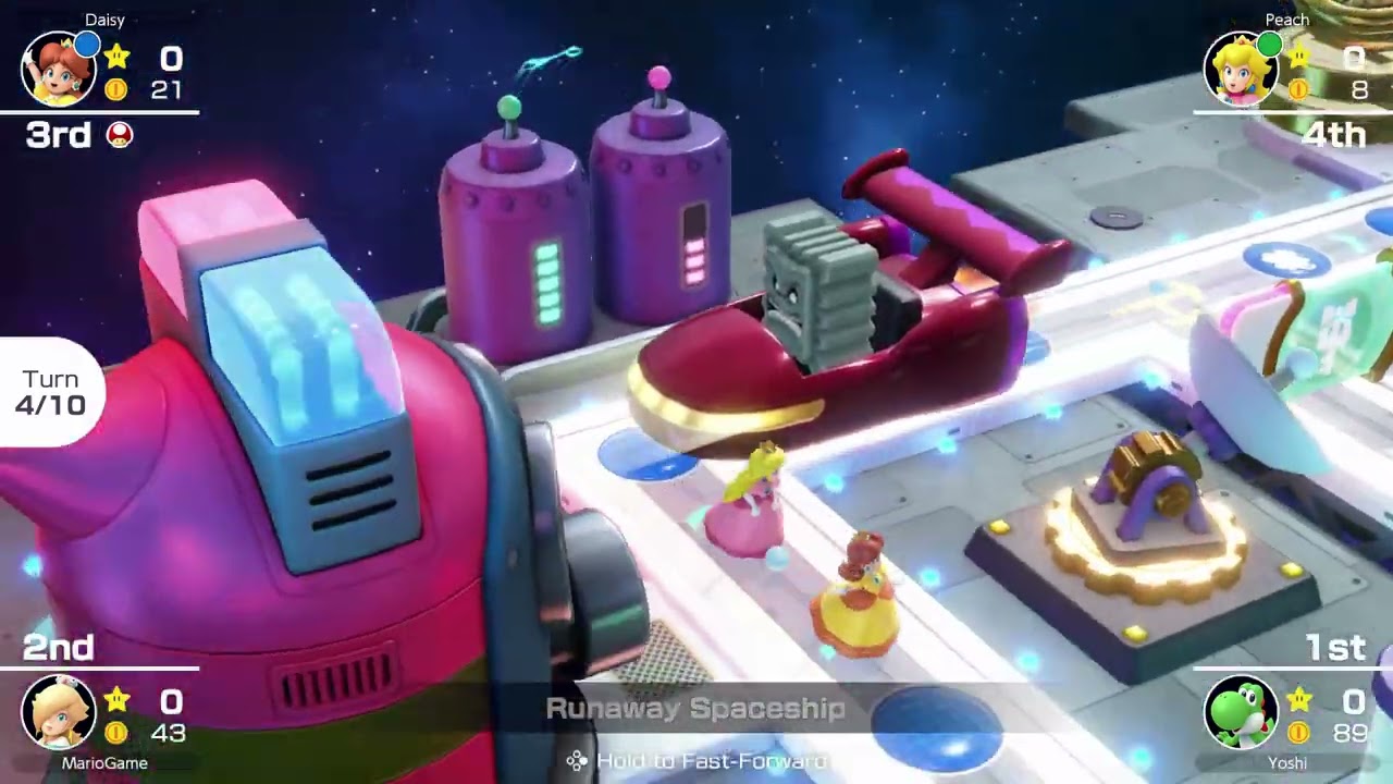 Mario Party Superstars | Rosalina vs Peach vs Daisy vs Yoshi #916 Turns 10 (Player 1