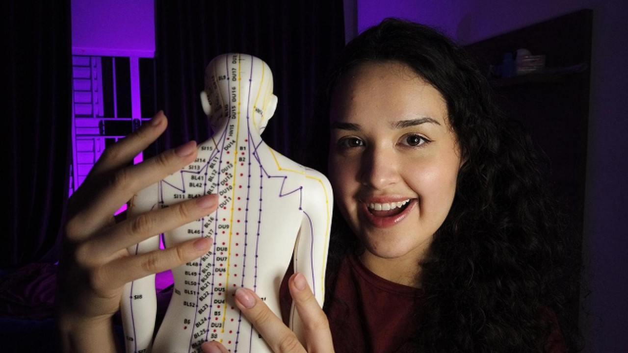 ASMR no boneco de acupuntura | tapping