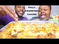 QUANG TRANS PHILLY CHEESE STEAK LASAGNA MUKBANG