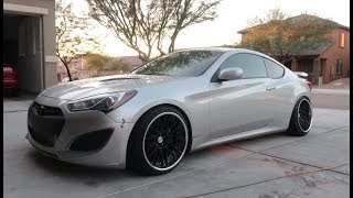 Genesis coup gets three piece wheels and more camber!