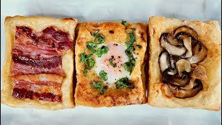 Easiest 3 SAVORY Upside-Down Puff Pastry Breakfast (Just Layer & Bake!)