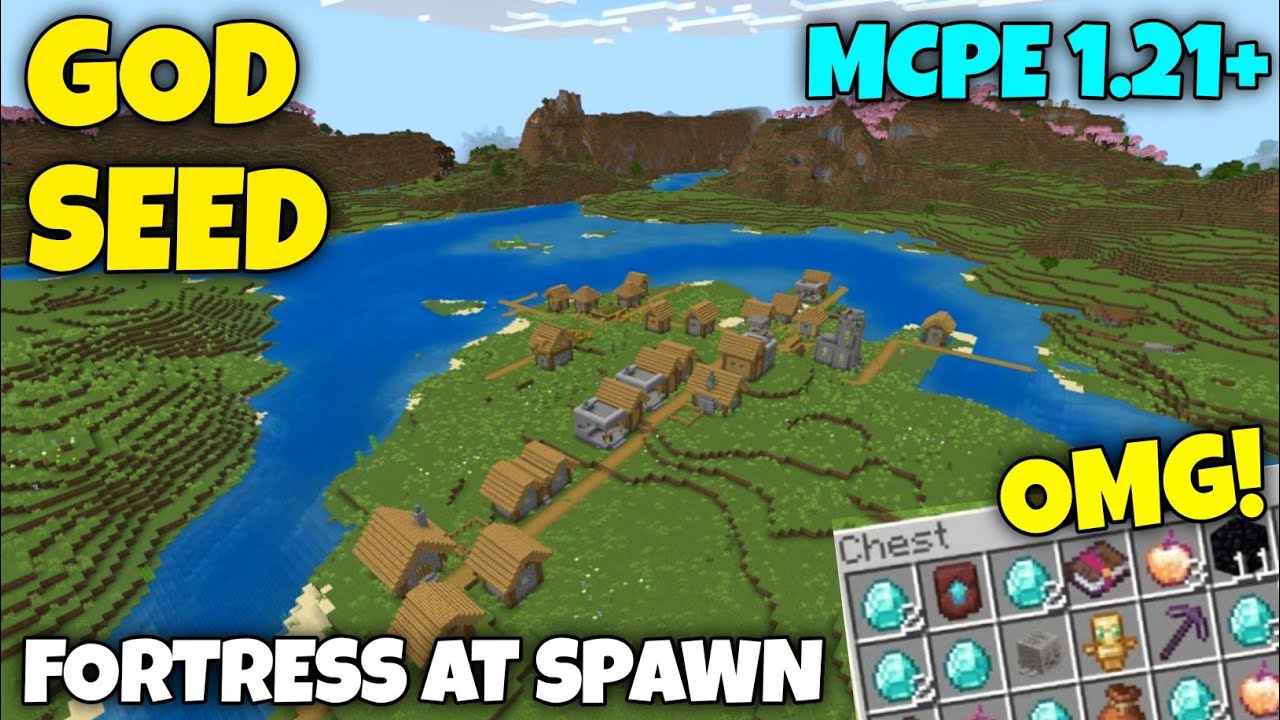 Best Minecraft 1.21 Bedrock SEED! Spawn Near 4 Blacksmith Village | GOD ...