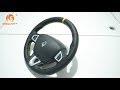 MEWANT-- for Renault Megane 3 RS 2010-2016 Hand Stitch Car Steering Wheel Cover Installation