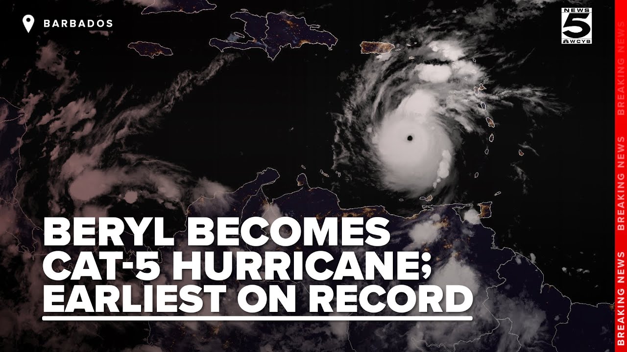 Beryl becomes earliest Category 5 Hurricane on record - YouTube