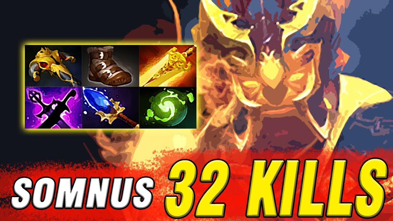 Somnus 32 Kills Ember! Somnus Ember Spirit Gameplay Dota 2