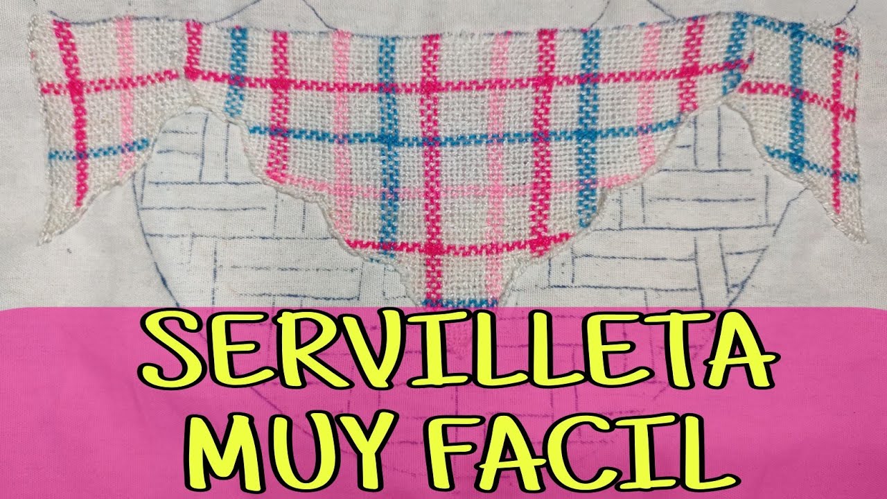 bonito y fácil bordado para servilleta de canasto de pan. bread basket napkin embroidery