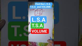 CUBE L.SA,T.S.Aand VOLUME#maths#Area#volume#learning #students #easy#shorts #students#formula#easy