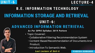 ISR Unit VI Lecture-4 ||Recommendation Systems And its Types || Semantic Web||SPPU||@yogeshborhade24