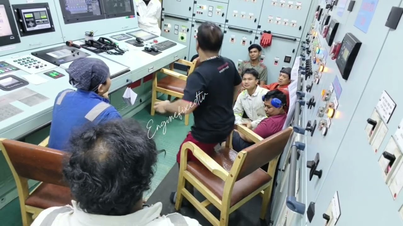 tool box  meeting and sharing about life boat engine and auxiliary engine over speed