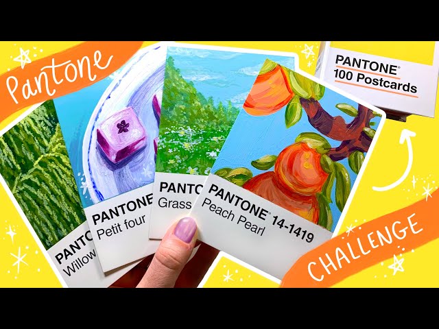 i painted on pantone postcards for 30 days [ tiktok compilation