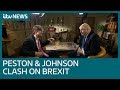 Robert Peston and Boris Johnson clash over 'super Canada' free trade deal | ITV News