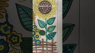 Finished coloring Page Adult coloring page with Sunflowers