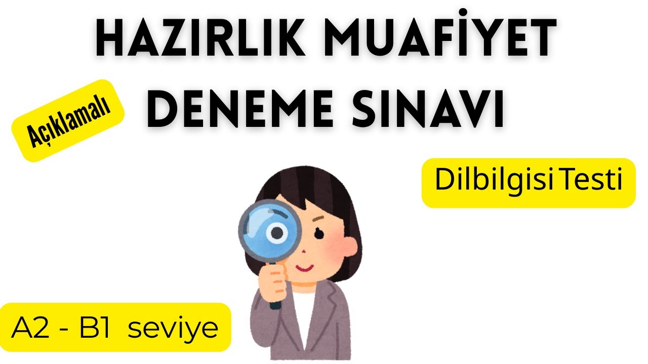 İNGİLİZCE HAZIRLIK MUAFIYET SINAV ÖRNEĞİ 2 (DİLBİLGİSİ) #ingilizcedilbilgisi