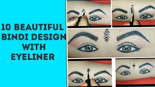 Beautiful Bindi Designs With Eyeliner. Eye Liner स बनय सदर बद Designs