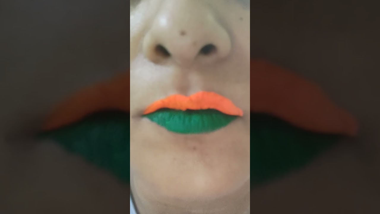 Indian Flag painting on lips 🇮🇳 || independence day special ||