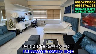 FOR RENT: STUDIO UNIT FAIRWAYS TOWER BGC