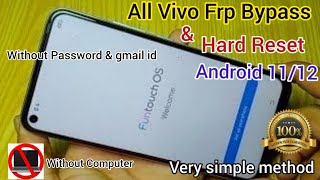 vivo y30 frp bypass android 12 very easy & simple trick 100% unlock and how to hard reset