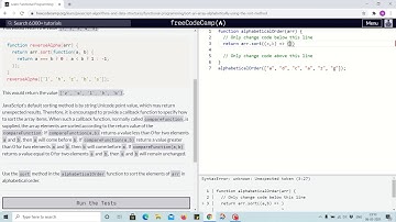 Tutorial 17 - sort an array alphabetically using sort method - freecodecamp