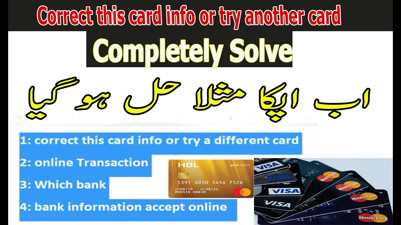 whats accept information online bank || Correct this card info or try ...
