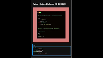 Python Coding Challenge ID 01110825 